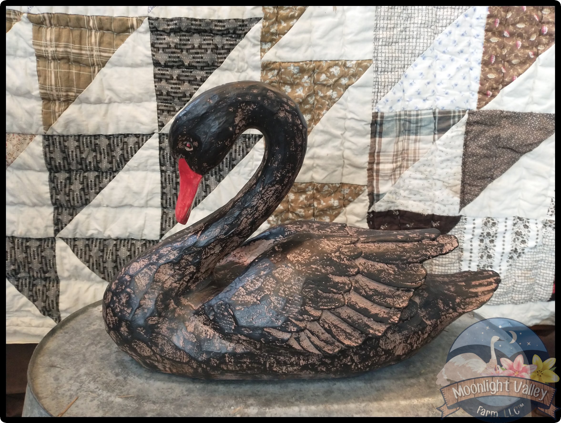 Poly Resin Australian Black Swan Upright - Large