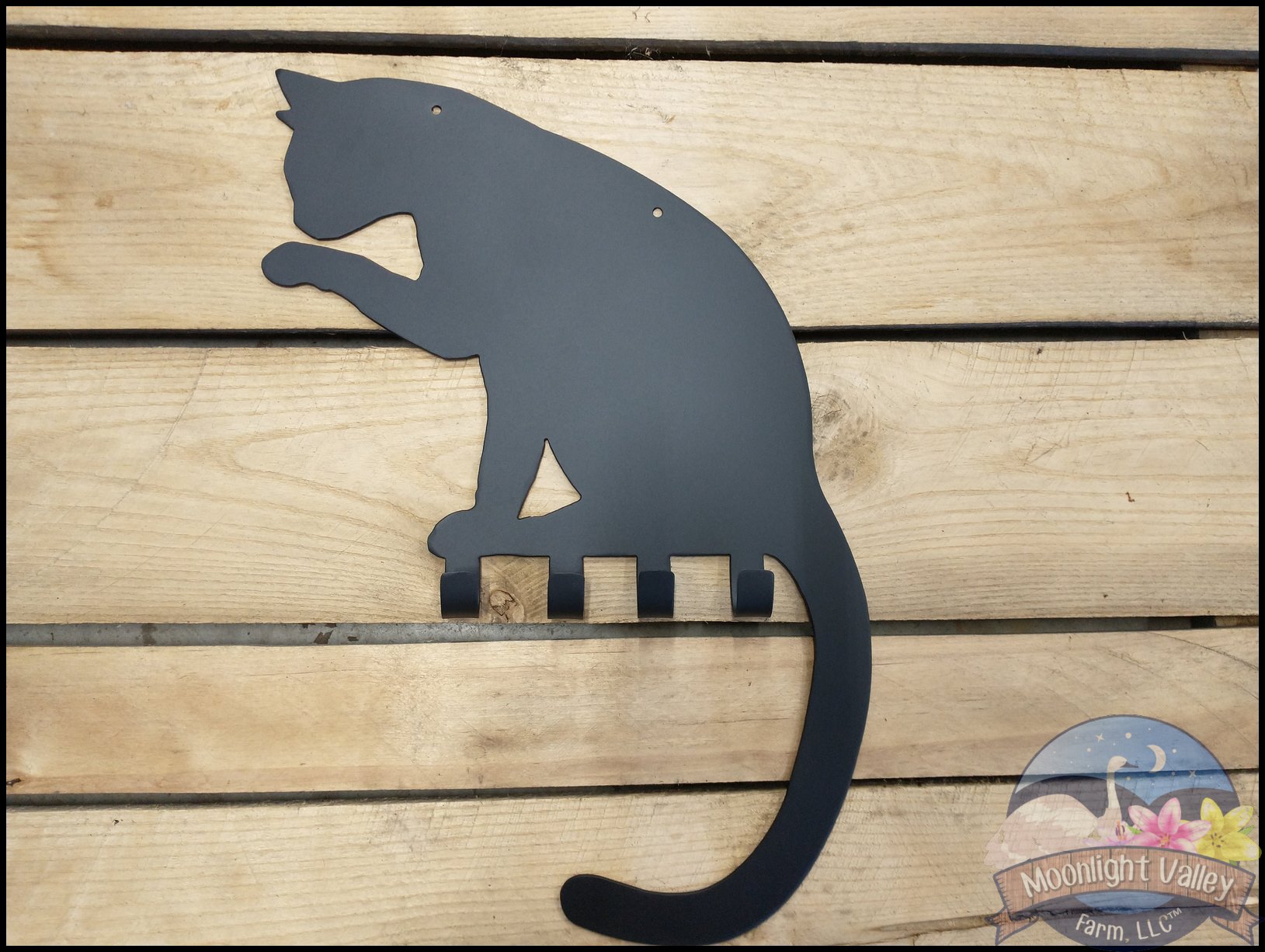 Cat Wall Hanger with hooks - Click Image to Close