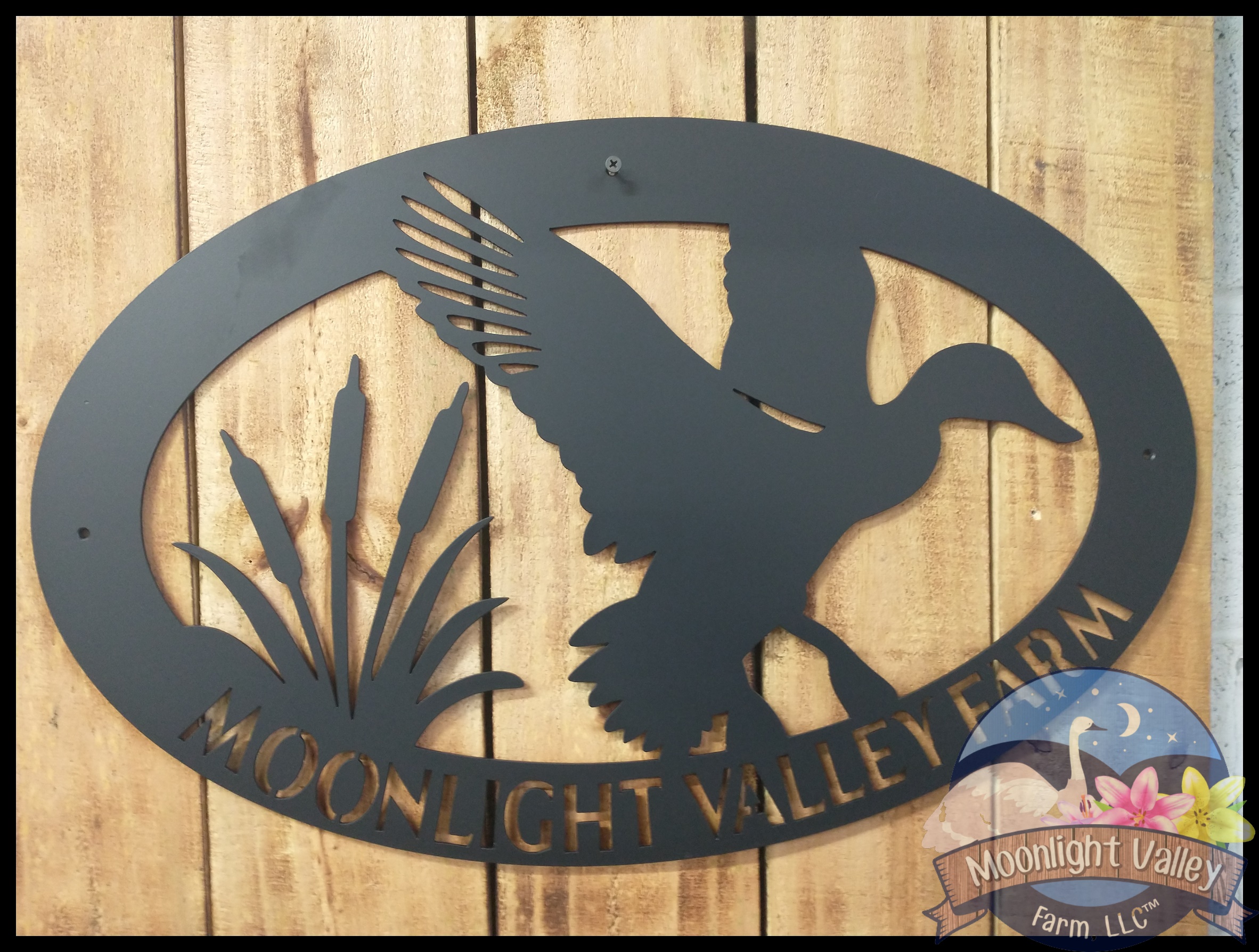 Duck & Cattails Sign (Customized) - Click Image to Close
