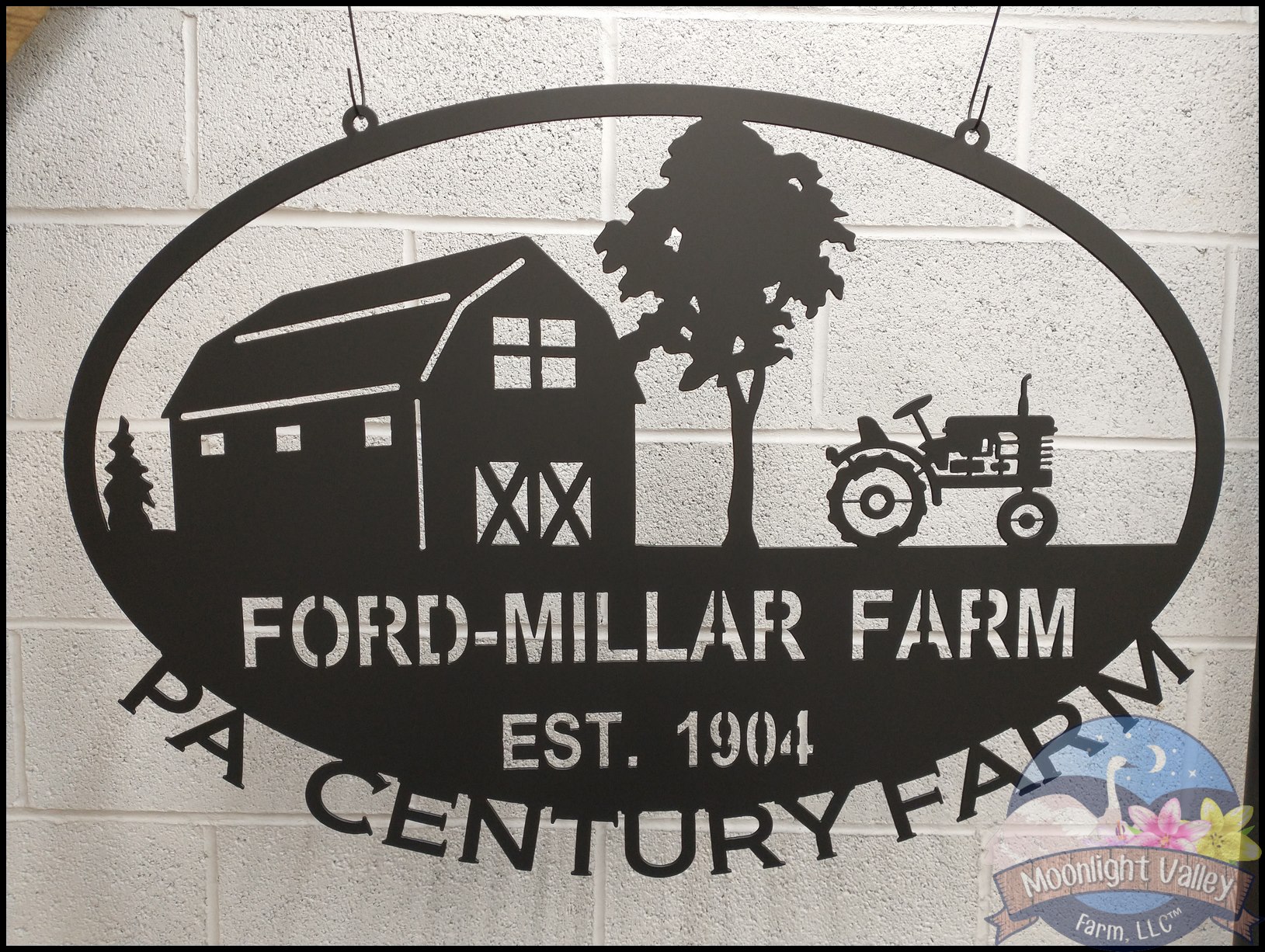 Farm Scene & Tractor Customized Sign - Click Image to Close