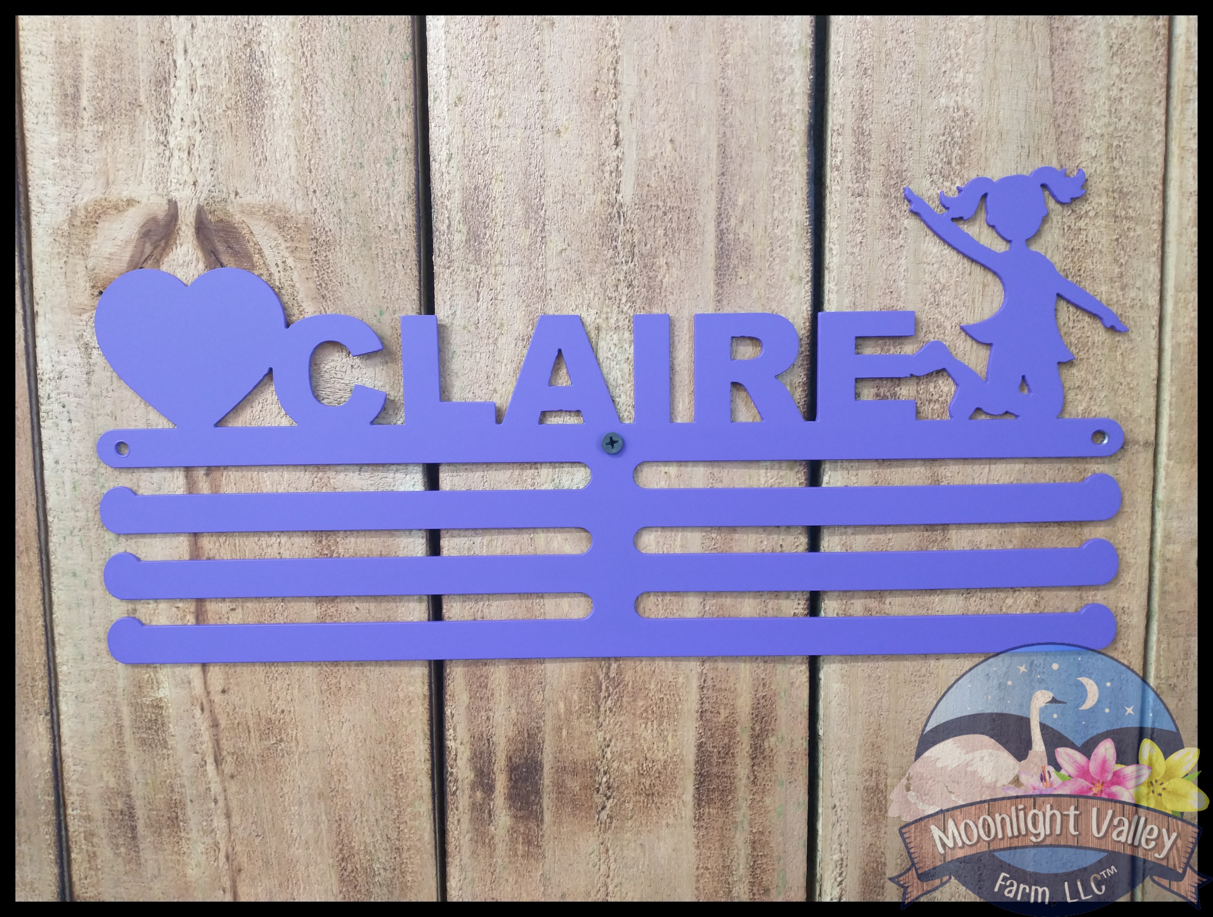 (image for) Sports Ribbon Holder Heart & Cheerleader (with Custom Text)
